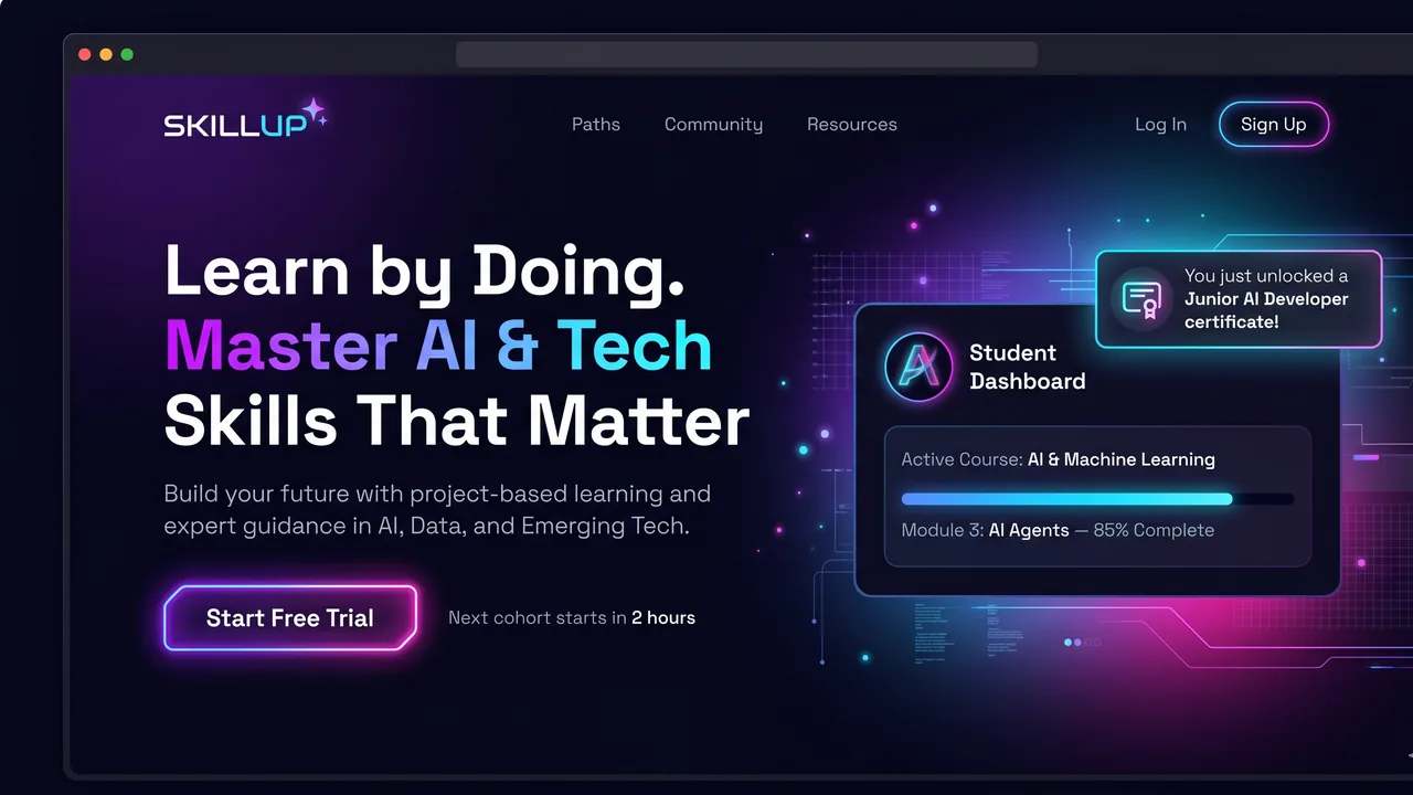Online courses ed-tech landing page concept