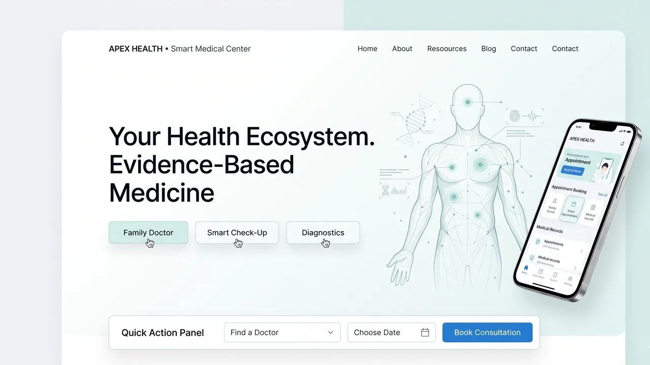 Medical clinic landing page concept